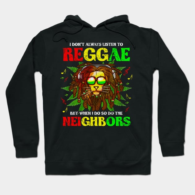 Reggae Music Lion Funny Quotes Humor Sayings Hoodie by E